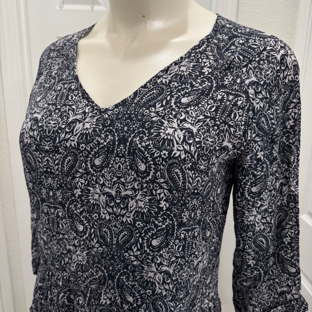 Garnet Hill Paisley Dress Women's Size 16 Coastal Bohemian Casual Boho Coastal